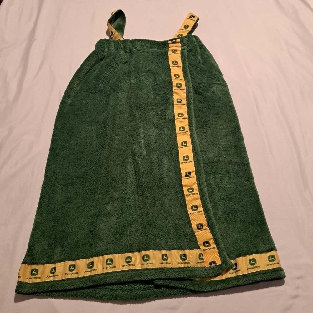 John Deere swim/shower plush cover up adjustable straps